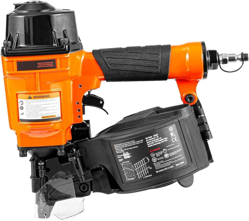 MCN55 Coil Nailer - 15 Degree Pneumatic Nail Gun - 1 to 2-1/4 Inch Coil Siding Nailer - Wood Pallet & Furniture Assembly - High Capacity Magazine