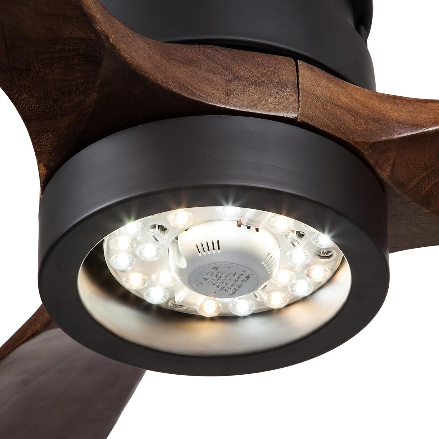 EKIZNSN 42 Inch Wet Rated Outdoor Ceiling Fan with Lights for Patios Waterproof Outdoor and Indoor use, DC Motor w 3 Reversible Walnut Wood Blades | Wet Rated Waterproof, DC Motor, 3 Reversible Walnut Wood Blades, Indoor and Outdoor Use