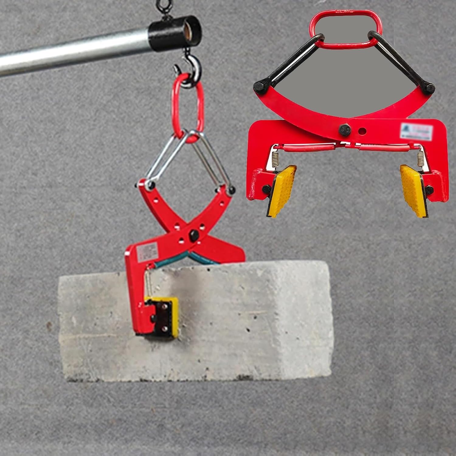 SHYP Granite Slab Clamp, Granite Panel Carriers, Heavy Duty Lifting Clamps, Adjustable Opening Granite Curb Clamp, Granite Panel Carriers Lifting Tools for Transporting, Stone(Opening Size 7-9.4in)