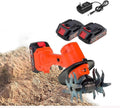24v Cordless Mini Tiller Cultivator,Electric Garden Rotavator,Garden Soil Cultivator Rotavator,235rpm with 4 Rows of Tines,2x1.5ah Batteries Charger,for Effortless Gardening
