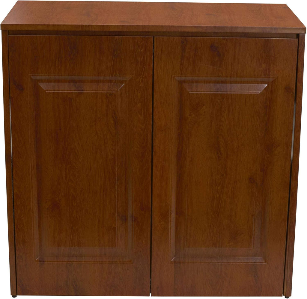 Household Essentials Steel Frame Tilt-Out Hamper Cabinet with Faux Wood Accents