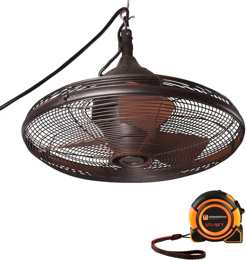 Harbor Breeze Valdosta 20 Inch Indoor Outdoor Ceiling Fan for Porch, Gazebo, Pergola, Patio, Oil Rubbed Bronze with Cinnamon Blades