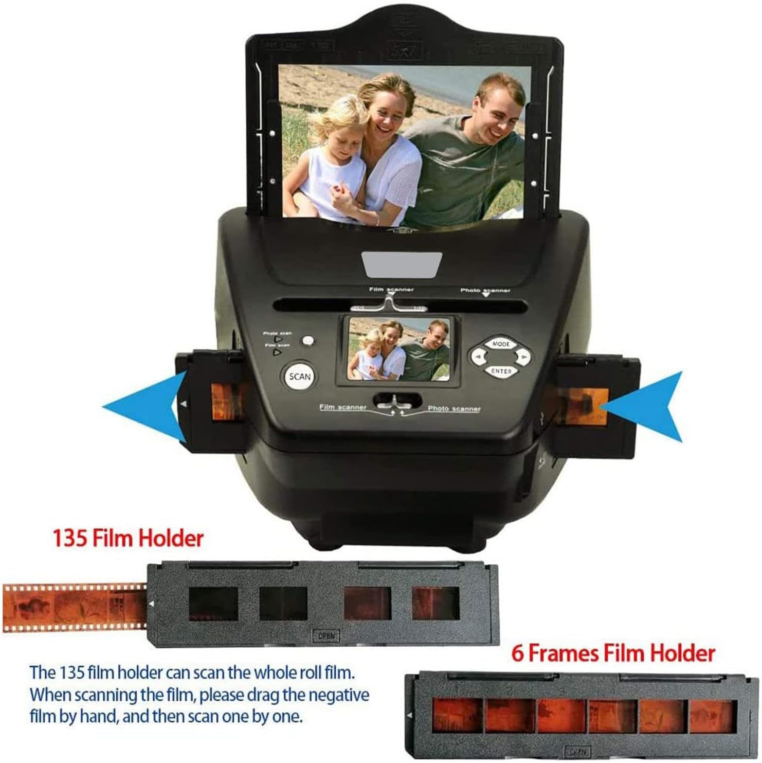 Film & Slide Scanner Digital Film Converter, 8.1 Mega Pixels Photo and Film Scanner, 135 Negative Scanner Photo Scanner Views