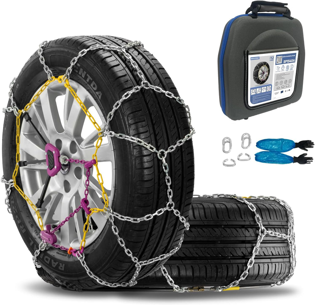 Auto Tightening Snow Chains for SUV,Pickup and Trucks – Quick Fit, Easy Installation, Reusable Universal Tire Chains for Winter Emergency Traction (Set of 2)