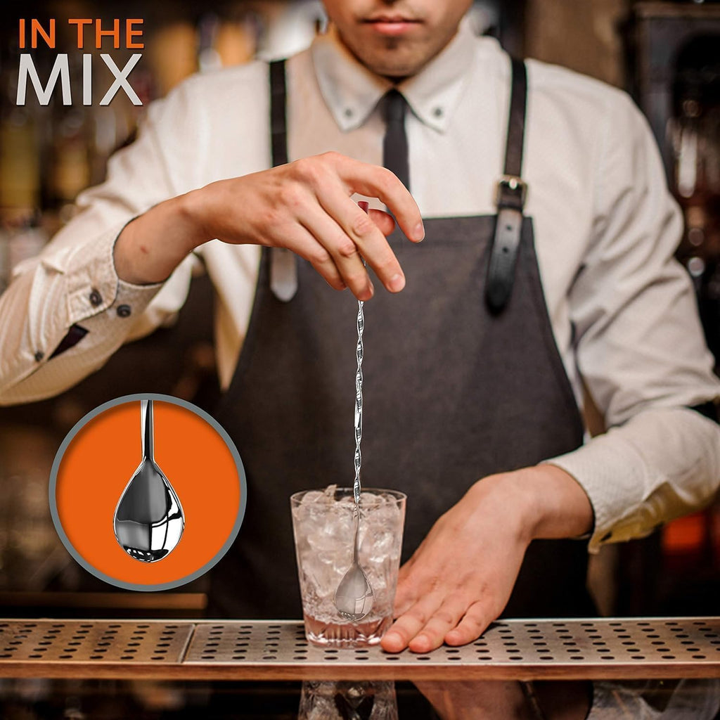 NutriChef Mixology Bartender Cocktail Shaker Set-Includes 15&30 oz Stainless Steel Shakers,6 Bottle Pourers&More-Essential Martini Making Kit-Drink Mixing Set-15 Piece Cocktail Bar_Set (Pack of 12)