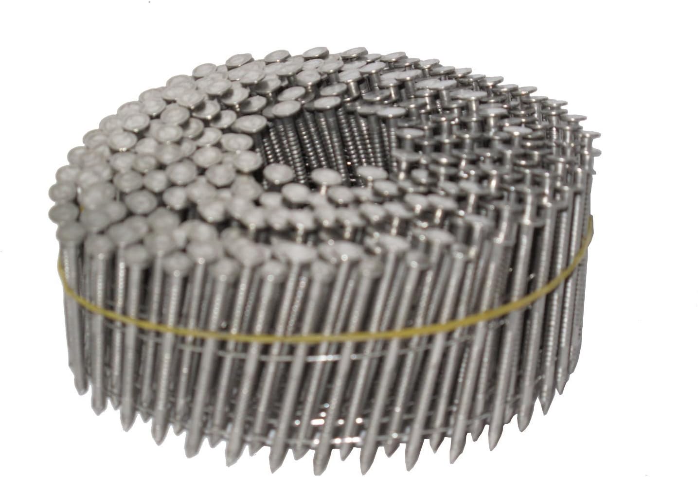 1-3/4 Inch by .093 - Ring Shank Siding Nails - 15 Degree Wire Coil - 316 Stainless Steel (Marine Grade) - 3600 pc. / CTN