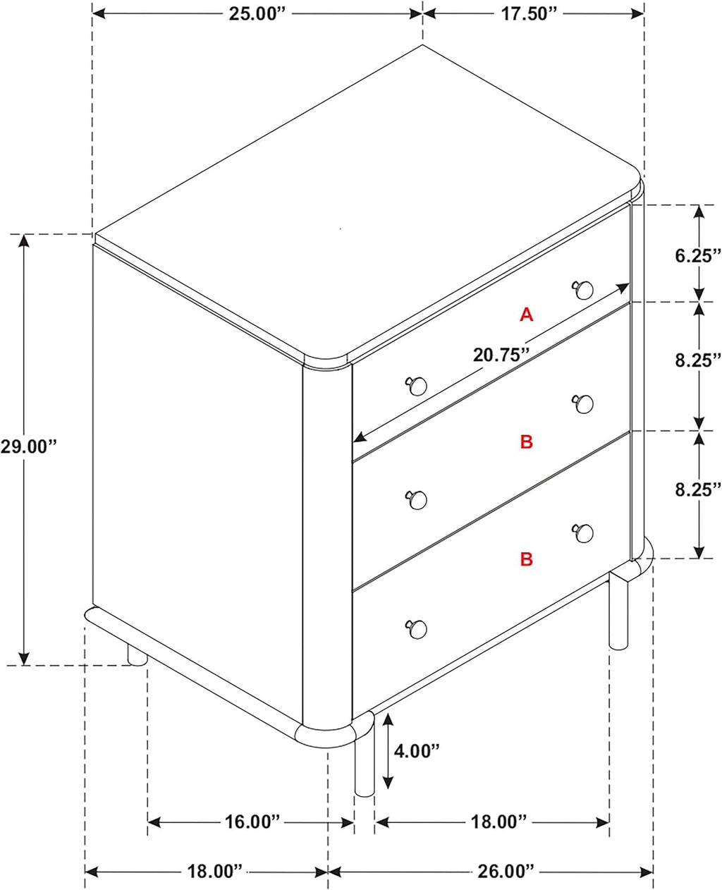 Coaster Home Furnishings - Arini - Wood - 3-Drawer Nightstand with Dual USB Ports, Felt-Lined Top Drawer, Aged Brass Round Knobs and Metal Base - Bedroom - Sand Wash - 224302