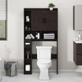 Vabches Over The Toilet Storage Cabinet, Farmhouse Storage Cabinet Over Toilet with 2 Barn Door & Toilet Paper Holder Stand，Home Space-Saving Toilet Rack, for Bathroom, Restroom, Laundry