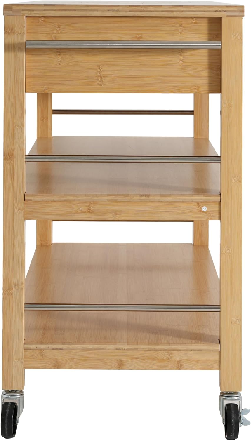 Christopher Knight Home Metis Bamboo Rolling Bar Cart with Storage, Kitchen Island on Wheels with Drawers, Mobile Kitchen Cart Storage Cabinet, Rolling Serving Cart, Shelf Rack Organizer, Natural