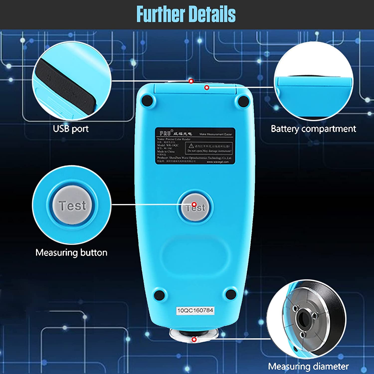 Angchun Handheld Colorimeter - Precise Portable Color Analyzer Digital Color Reader with 8mm Aperture and True -Color Display Tester Kit Lab Colorimeter Color Difference Meter Tester for Multi-Purpose
