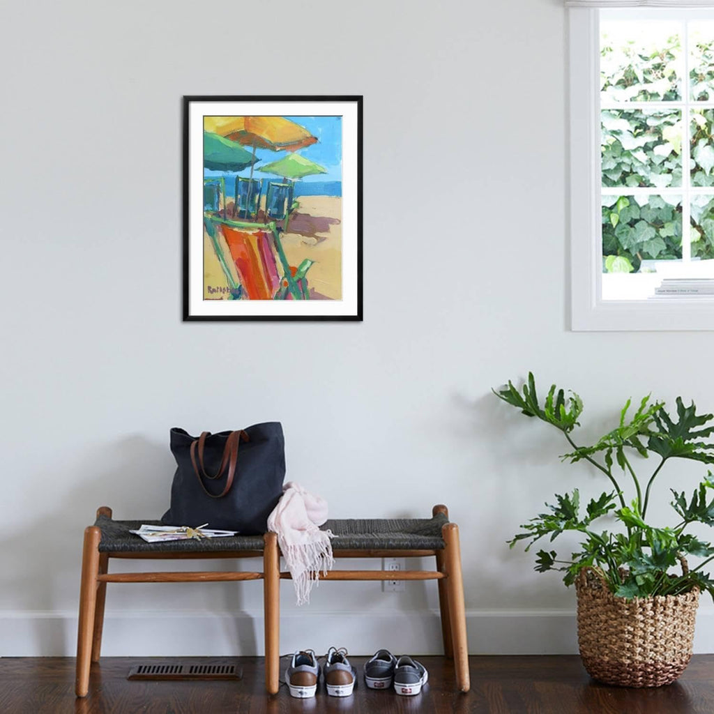 ART.COM Wall Art Print Beach Days on Black Frame by Page Pearson Railsback, 23' x 29'