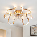 Bella Depot Modern Gold Ceiling Fan, Low Profile Chandelier Fan with Light, Flush Mount LED Ceiling Fan with Dimmable 3 Color LED Lights, Reversible, Timing, APP Control for Bedroom Kitchen