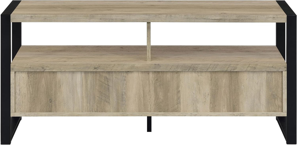 Coaster Home Furnishings - James - Engineered Wood & Metal - 48-inch 2-Drawer TV Stand with Stacked Design, 2 Open Compartments - Living Room - Distressed Pine - 704271