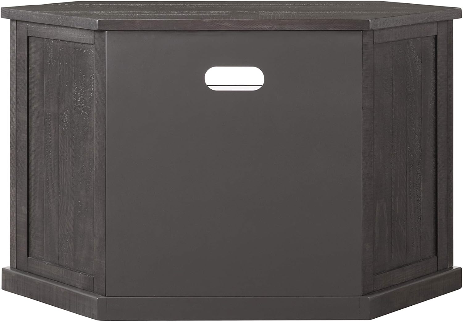Martin Svensson Home Corner TV Stand - Grey Entertainment Center - Farmhouse Style - with Two Spacious Cabinets and Bottom Shelf for Storage