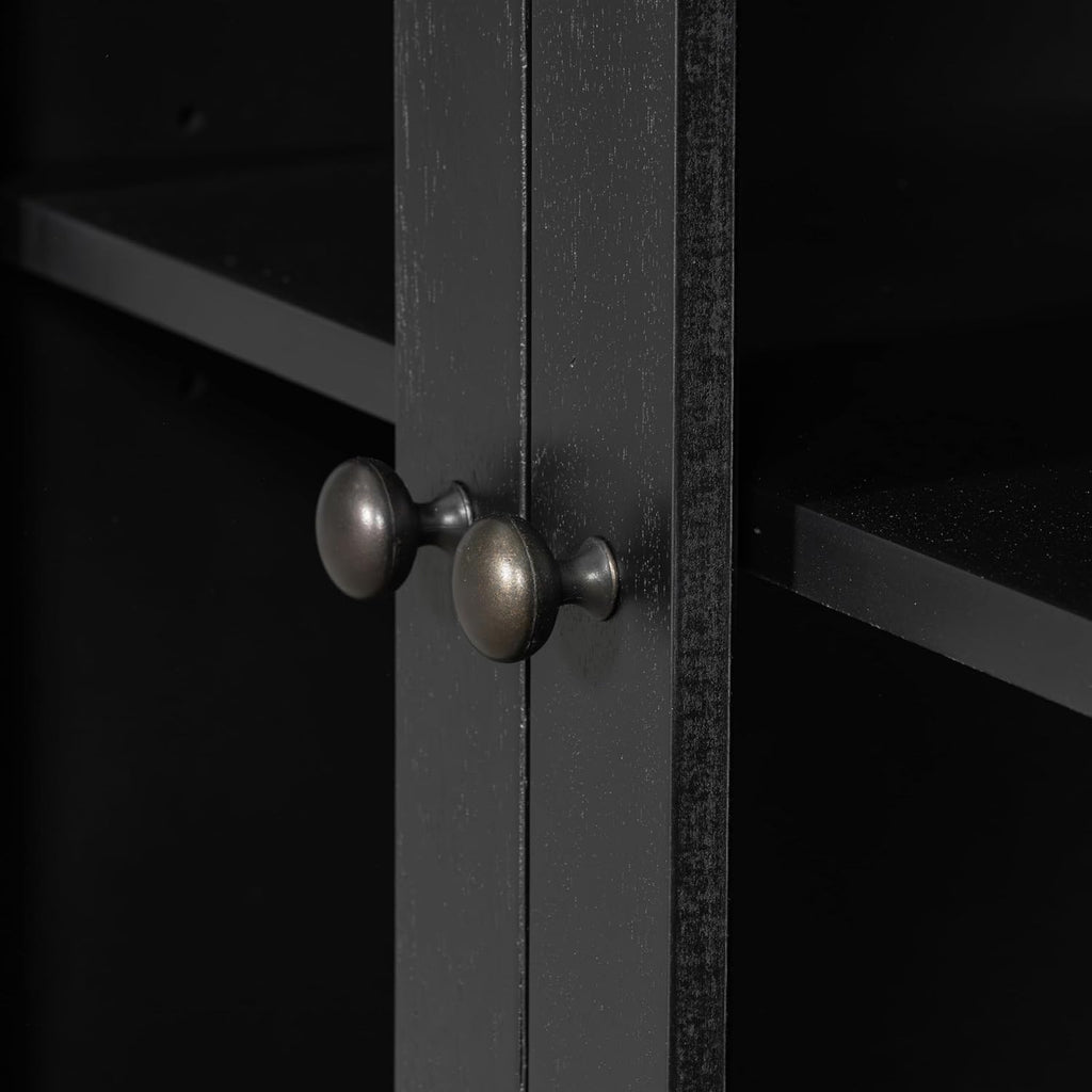 Christopher Knight Home Mia Modern Storage Cabinet with Doors and Drawers, Wooden Sideboard Cabinet with Adjustable Shelf, Freestanding Buffet Cabinet with Storage for Dining Room, Black