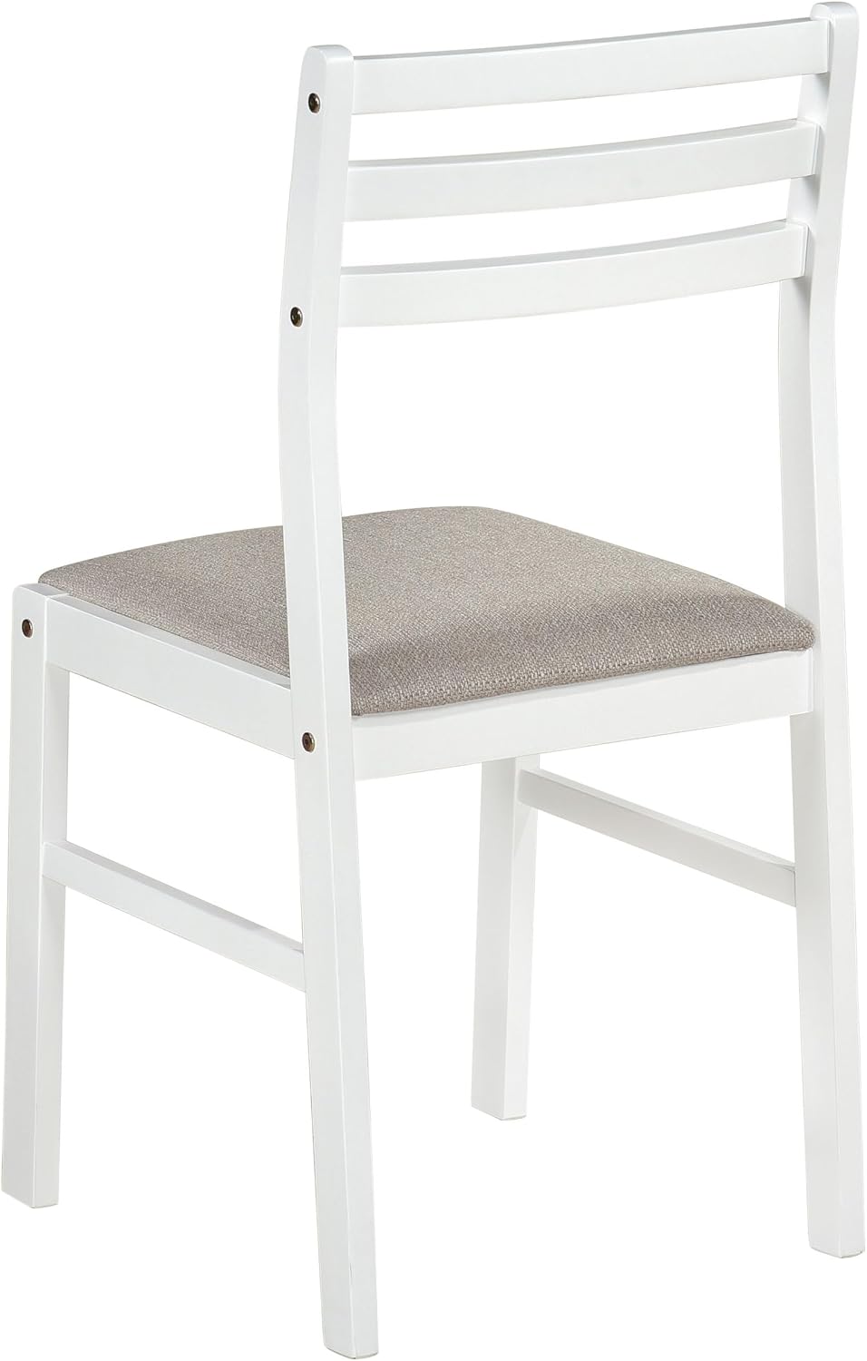 Coaster Home Furnishings - Bucknell - Wood - 3-Piece Extension Table Dining Set with Two 7-Inch Drop Leaves, Ladder-Back Chairs and Padded Seats - Dining Room - White - 130005WHT