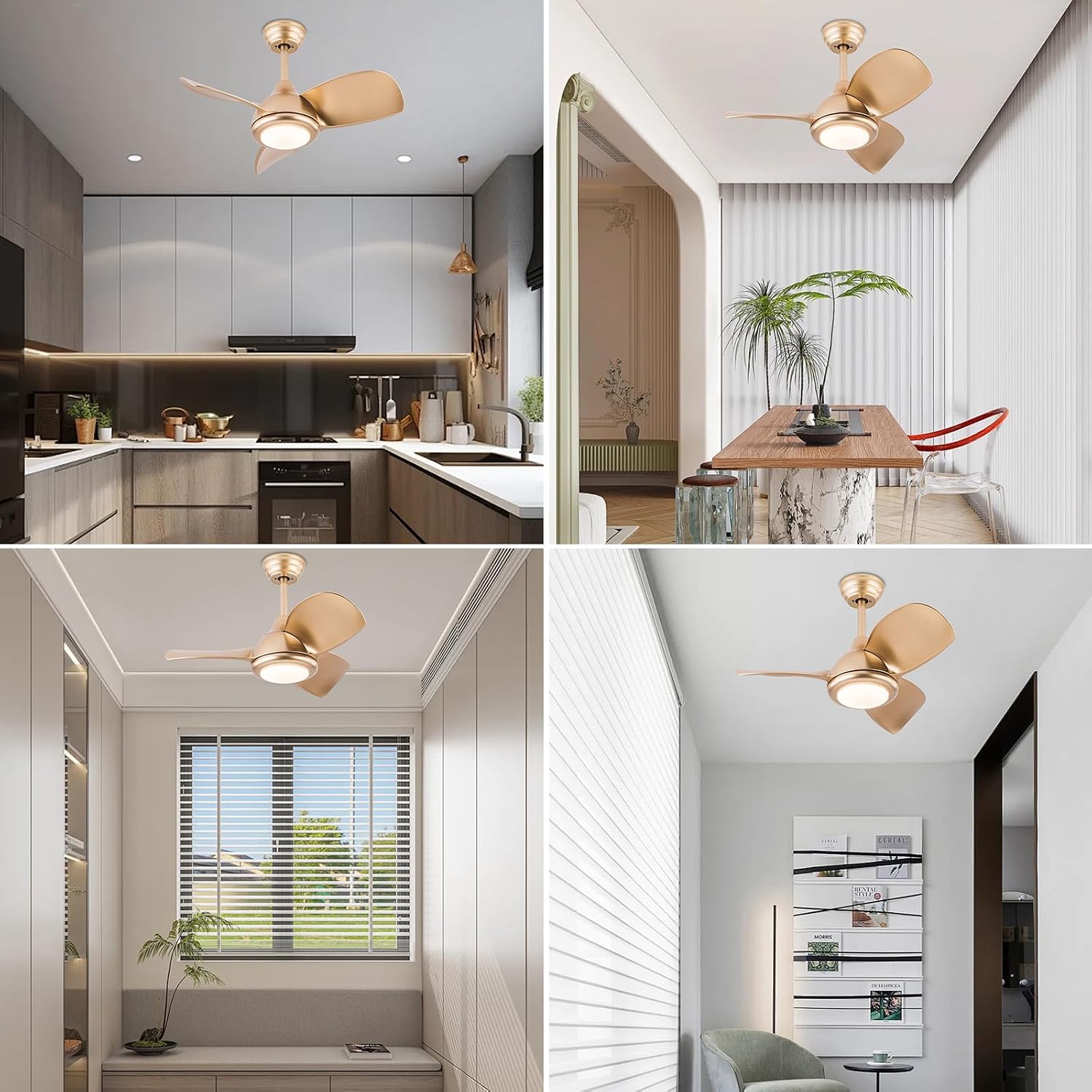 Ceiling Fans with Lights, 36 Inch Modern Low Profile Ceiling Fan with Remote Control 6 Speeds, 3000-6000K Dimmable Timing (1/2/4 hours) 3 Blades Large Ceiling Fan for Indoor and Outdoor Bedroom Patios