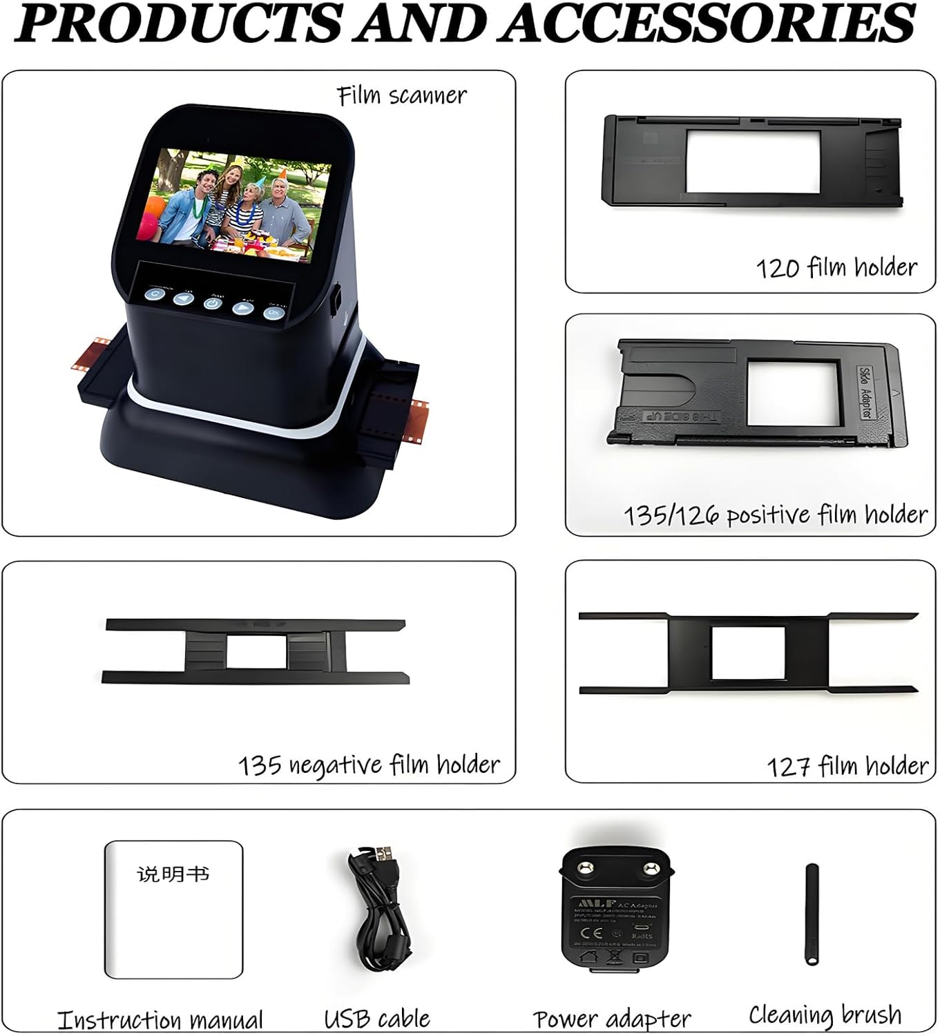 22MP High-Resolution Film & Slide Scanner with 4.3' LCD Converts 35mm 120 Medium Format 126KPK 135 Negatives & Slides to Digital JPEG