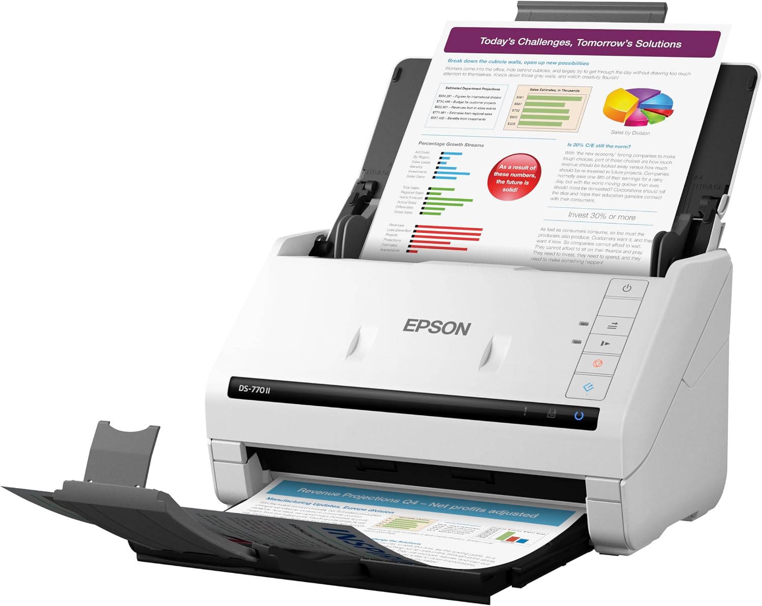Epson DS-770 II Color Duplex Document Scanner for PC as Well as Mac with 100-page Auto Doc Feeder (ADF), Twain and ISIS Drivers