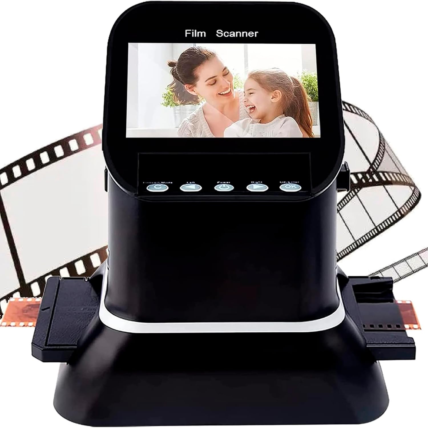 Film Scanner, High Resolution Slide Viewer, Convert Fast Scanning 135 126 127 Slides to JPG Digital, with Feeder, Supports Image Preview & Editing