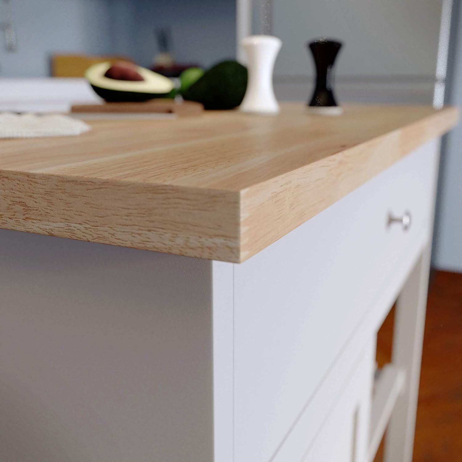 SEI Furniture - Rolling Kitchen Island with Storage - Transitional Design, Green Finish - Ideal for Kitchen, Dining Room (KA1125734)
