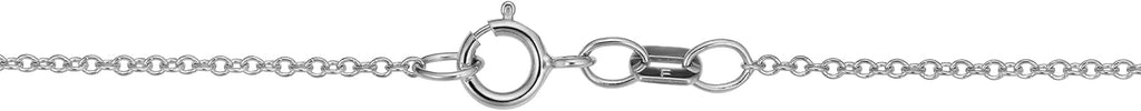 Kooljewelry 18k White Gold 1 mm Round Cable Chain Necklace (16, 18, 20, 22, 24, 30 or 36 inch)