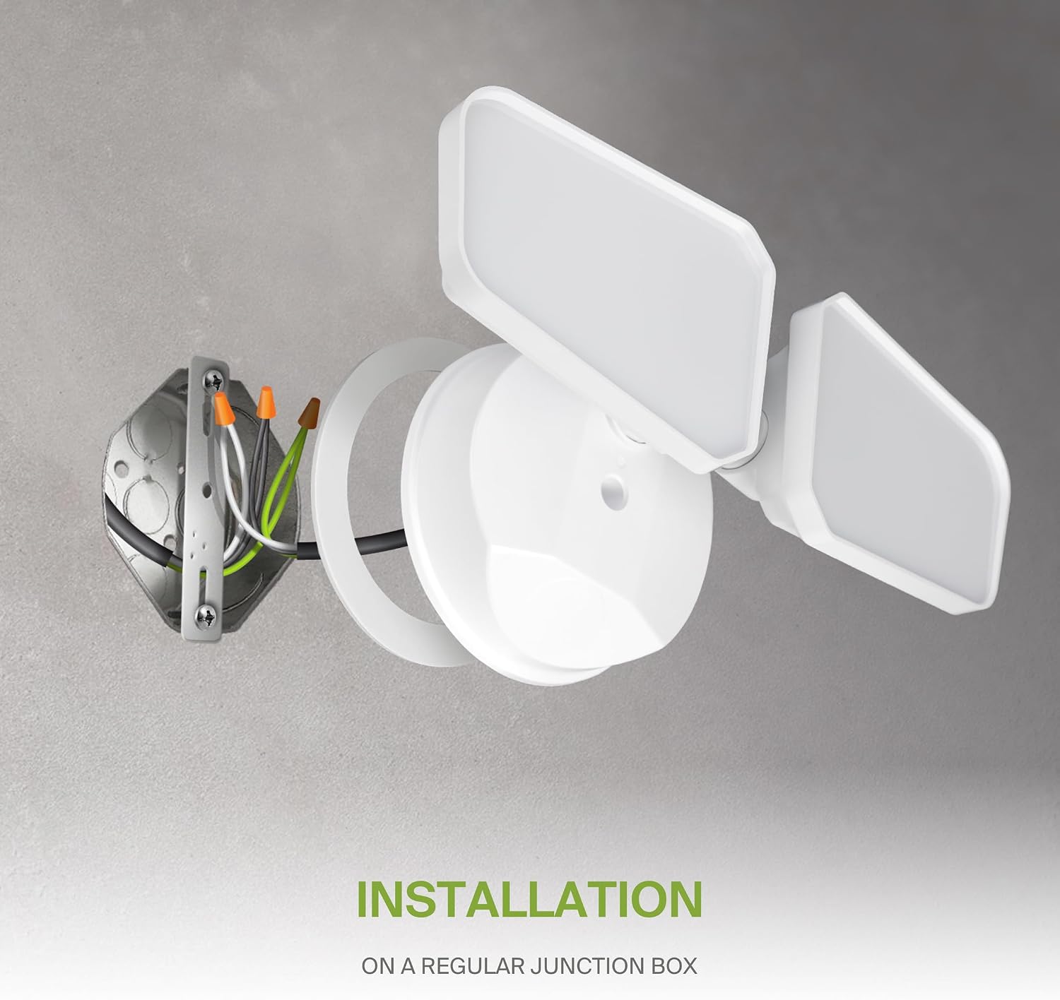 ASD LED Security Flood Lights Outdoor, 20W 5CCT 2700K-5000K, Rotatable Heads, Wired Flood Light, 150° Side-to-Side, 180° Up and Down, IP65 Wet Locations, UL DLC, 145000 hr Lifespan, White, 8 Pack