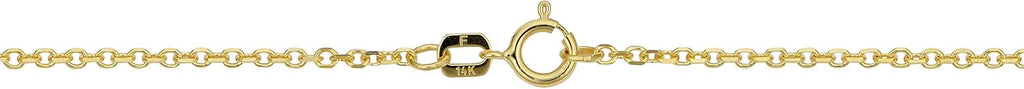 Kooljewelry 14k Yellow Gold 1.5 mm Diamond-cut Cable Chain Necklace (16, 18, 20, 22, 24 or 30 inch)