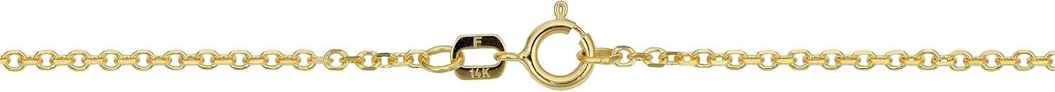 Kooljewelry 14k Yellow Gold 1.5 mm Diamond-cut Cable Chain Necklace (16, 18, 20, 22, 24 or 30 inch)