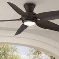 Casa Vieja 52' Del Diego Modern Industrial Hugger Indoor Outdoor Ceiling Fan with LED Light Remote Control Bronze Brown Damp Rated for Patio Exterior House Home Porch Gazebo Garage Barn