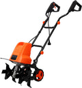 13.5AMP Electric Tiller,120V/60HZ,18-Inch Width 9-Inch Depth Corded Powerful Tiller,with 24 Steel Tines,Adjustable Wheels,for Garden Lawn Yard
