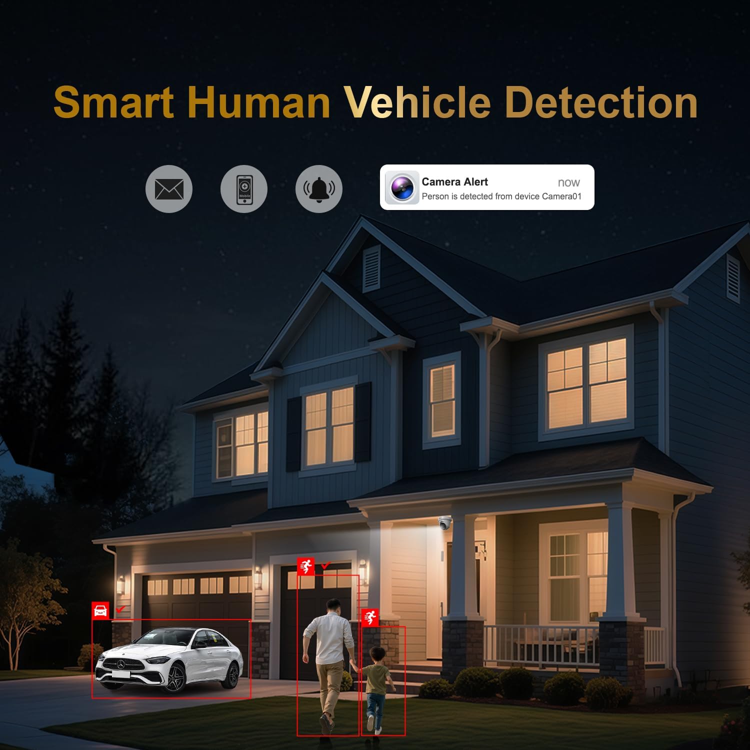 [Active Deterrent] - Anpviz 16 Channel 4K PoE Security Camera System with Two Way Audio, AI Human Vehicle Detection,12x 8MP Wired IP Turret Cameras Outdoor, 16CH 12MP PoE NVR with 4TB HDD for Business