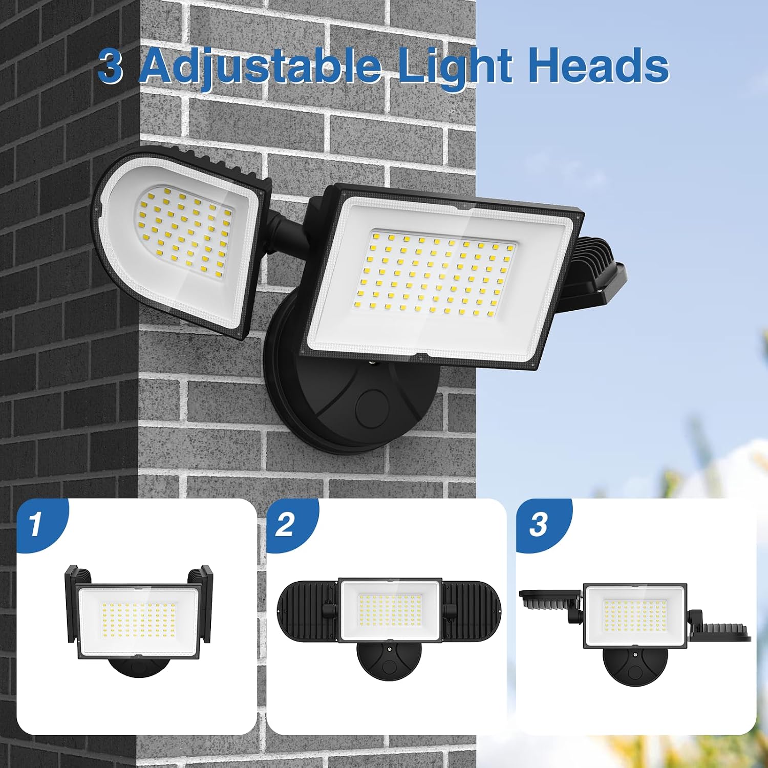 200W Flood Lights Outdoor, 20000LM LED Flood Lights, Switch Controlled Wired Security Outside Lights for House Waterproof IP65, 6500K Outdoor Led Lights for Yard, Garage, Backyard