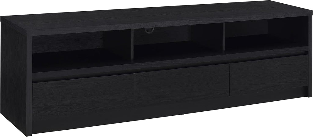 Coaster Home Furnishings Rutland 78-Inch TV Stand and Media Console Black, 3-Drawer Entertainment Center