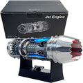 J35 Turbojet Engine Model Kit with Magnetic Base & LED Lights - Working Turbofan STEM Desk Toy, USB-C Charging 3D Printed Aero Science Gift for Adults (Finished)