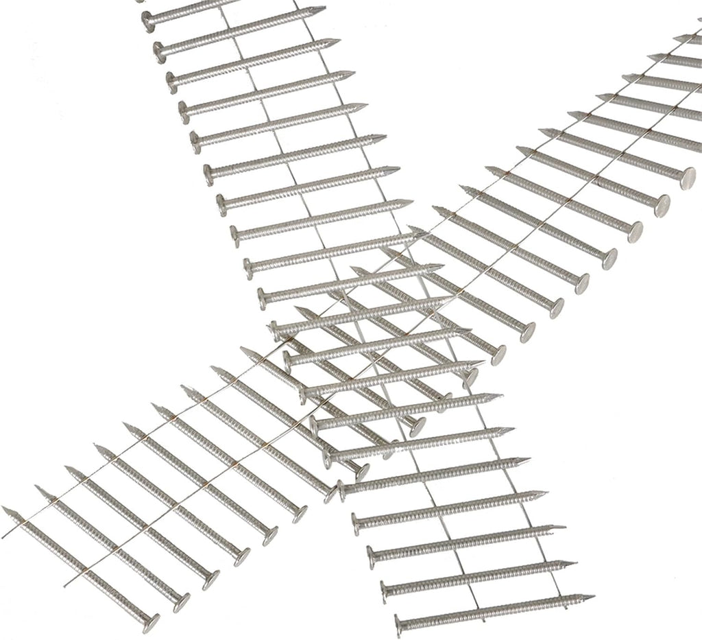 3600 Count 2in 15 Degree Coils 0.09in Ring Handle 304 Stainless Steel Wall Nail for Cement Board Siding