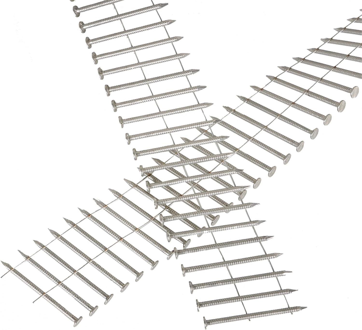 3600 Count 2in 15 Degree Coils 0.09in Ring Handle 304 Stainless Steel Wall Nail for Cement Board Siding