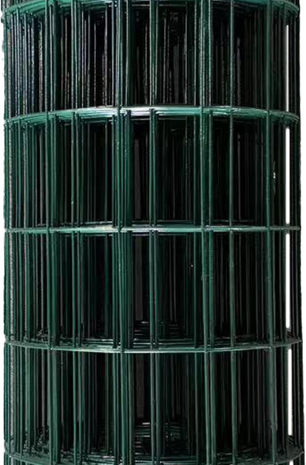 Nuvo Iron Welded Wire Fence Mesh - Rectangular Mesh 4' x 50' - Green Vinyl PVC Coated