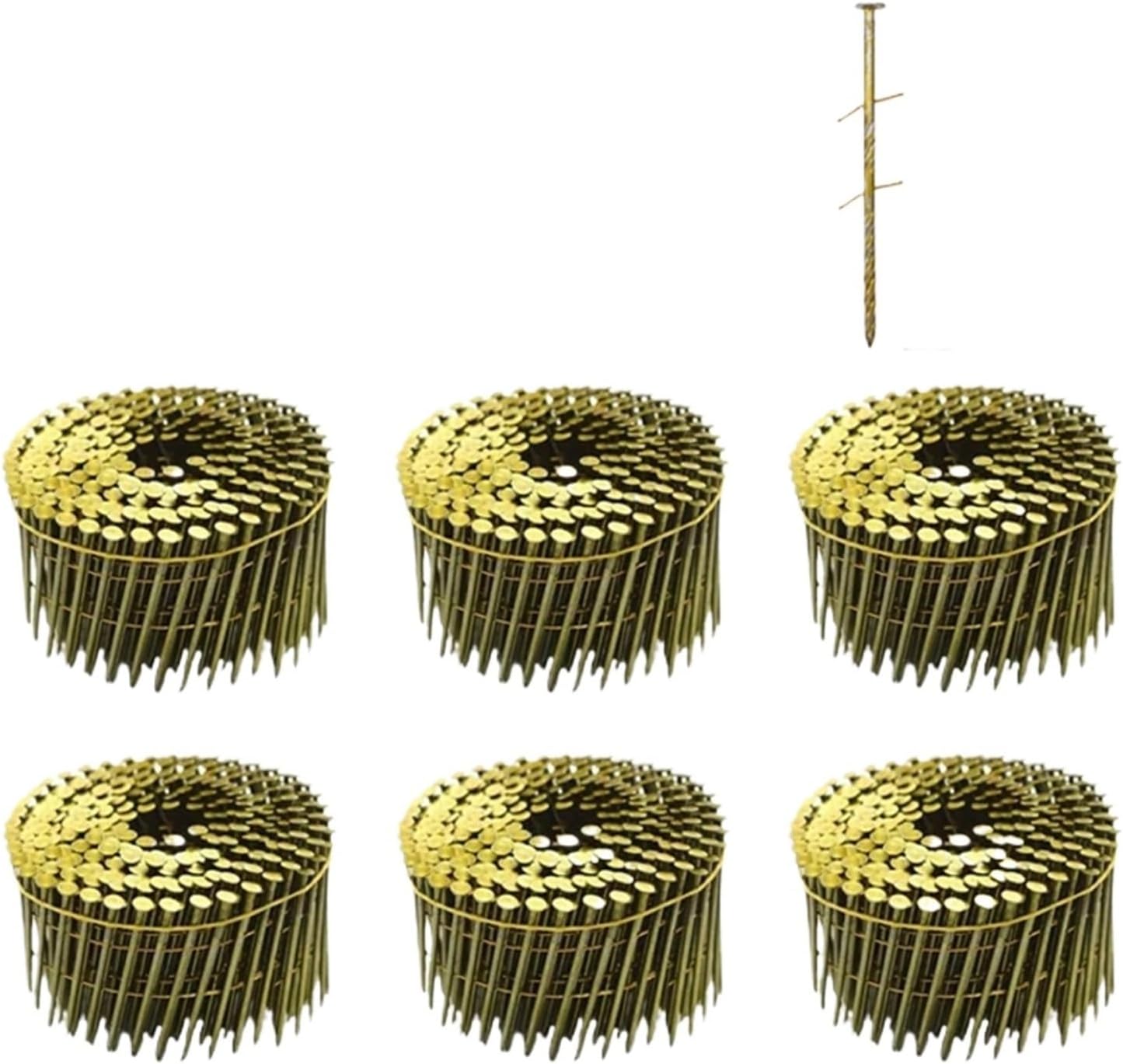 Roofing Nails 1roll*14000pcs Coil Siding Nails Nailer Collated Wire Full Round Ring Shank Framing Carpentry Nail
