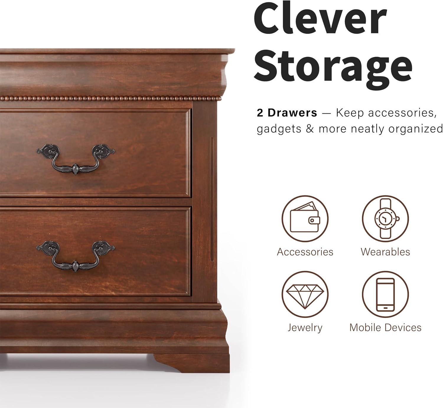 24/7 Shop at Home , nightstands, Cherry Lumis