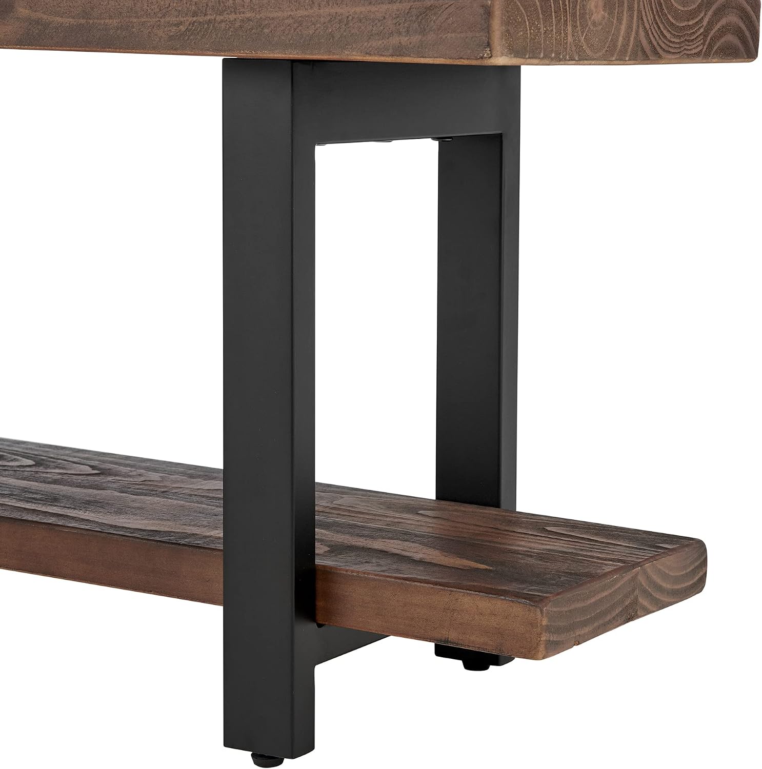 Alaterre Furniture Pomona Entryway Bench and Coat Hook Set – Modern Rustic 48-Inch Solid Wood Bench & Wall Mounted Coat Hook Set for Jackets, Bags & Shoes in Mudroom or Hallway (Rustic Brown)