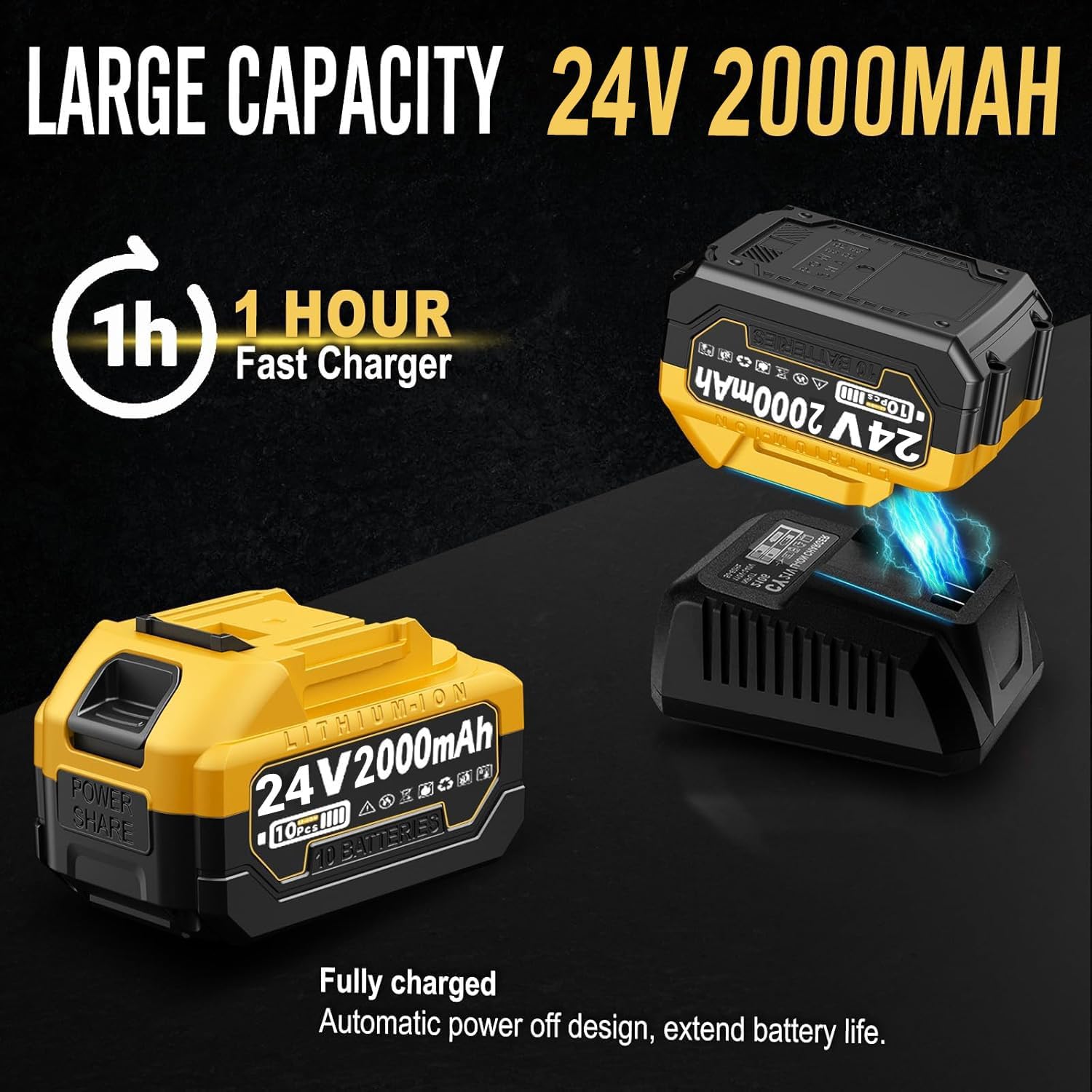 Cordless Tiller Cultivator with 2 x 2.0AH Batteries(120Minutes Use) & 1.5A Fast Charger, 540RPM High Power Electric Garden Tiller Battery Powered Rototiller with 10In Tilling Width & 7In Depth
