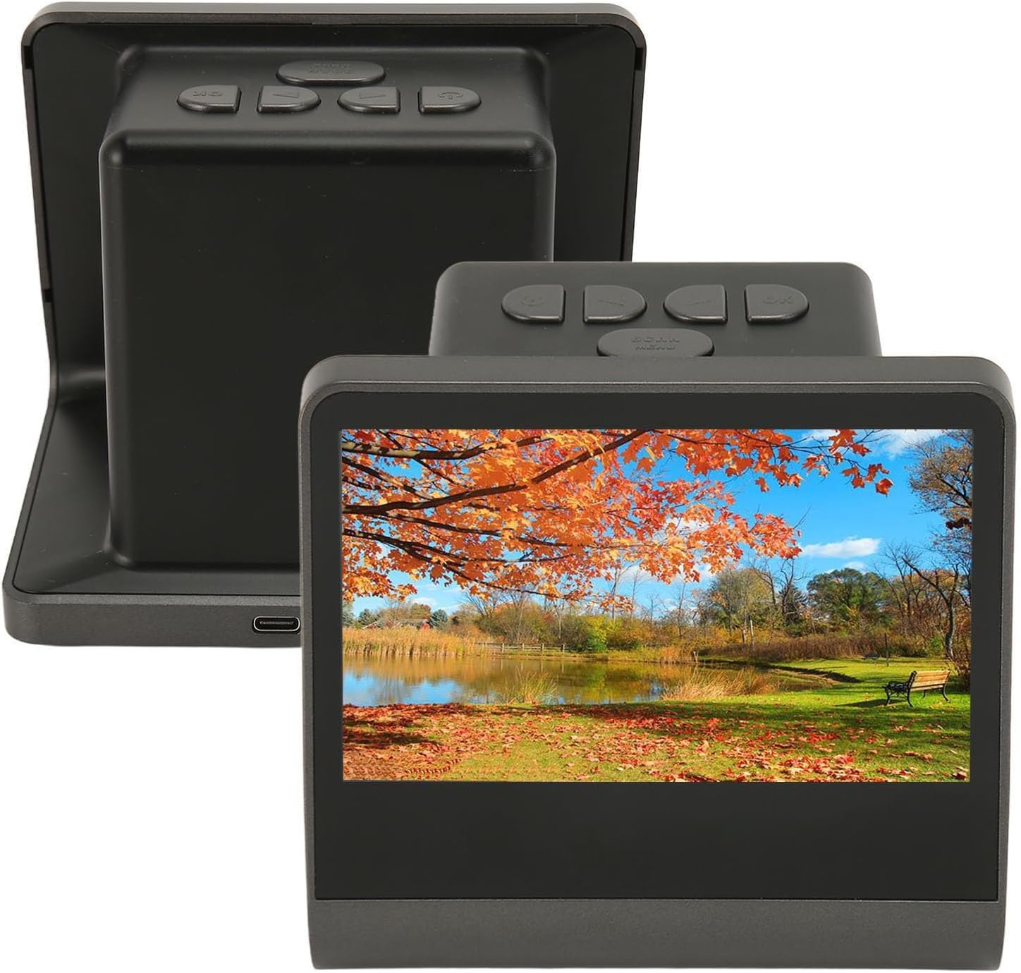 24MP/48MP Pixel 5-inch High-Definition Screen Film Scanner, Supports 35mm/135mm/126mm/110mm/8mm Color Positive and Negative Films