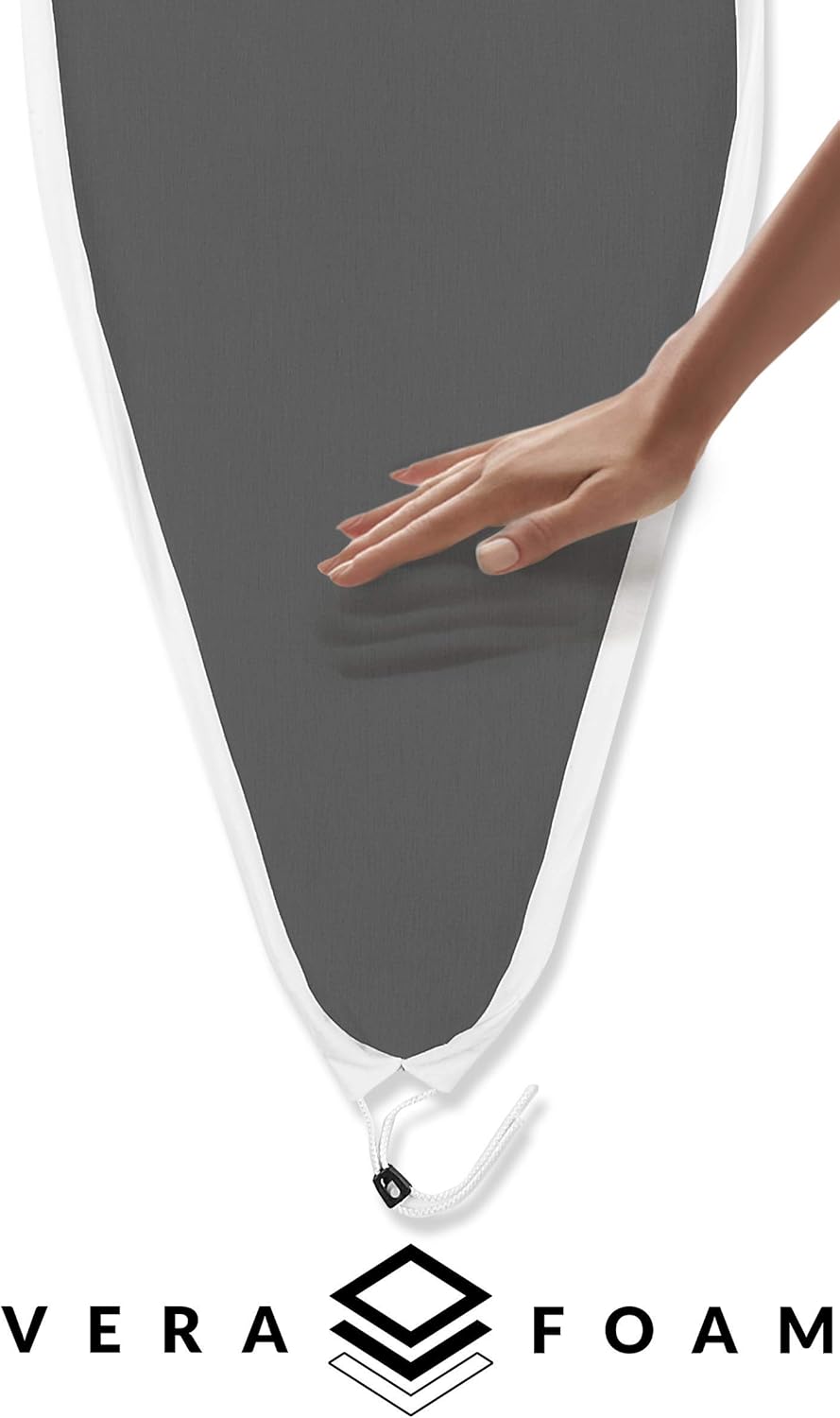 Reliable 320LB 2-in-1 Ironing Board, Standard 47.25' x 19' Convertible to Extra-Long Rectangular 55' x 19', Vera Foam Cover, Conex Heat Resistant Zone, Removable Iron Rest, Adjustable Height