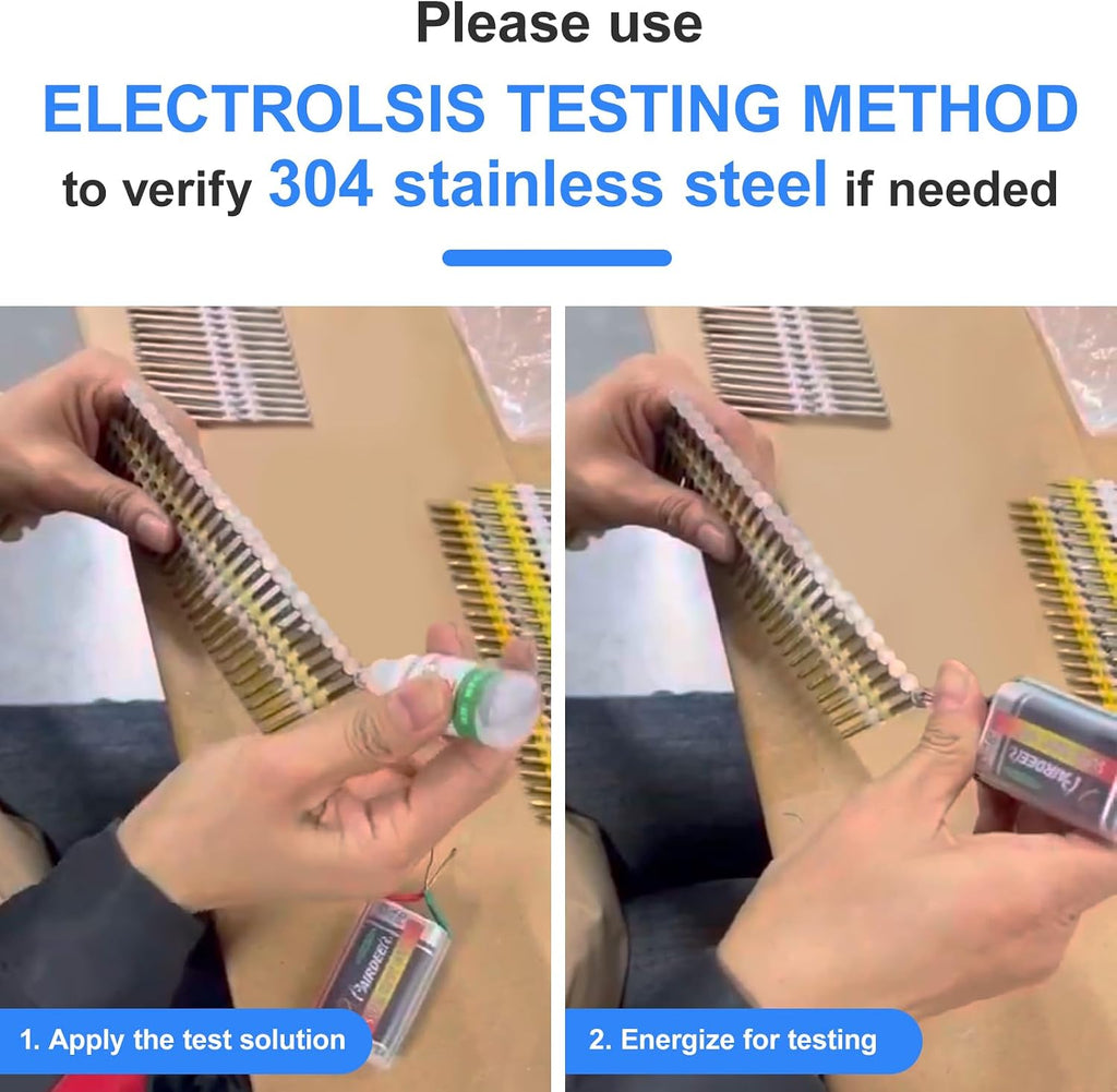 Framing Nails 304 Stainless Steel 21° Full Round Head Nail 21 Degree Ring 3-1/4' Shank Nail for Pneumatic, Electric 21 degree Framing Nailer (3-1/4' - 1000 pcs)