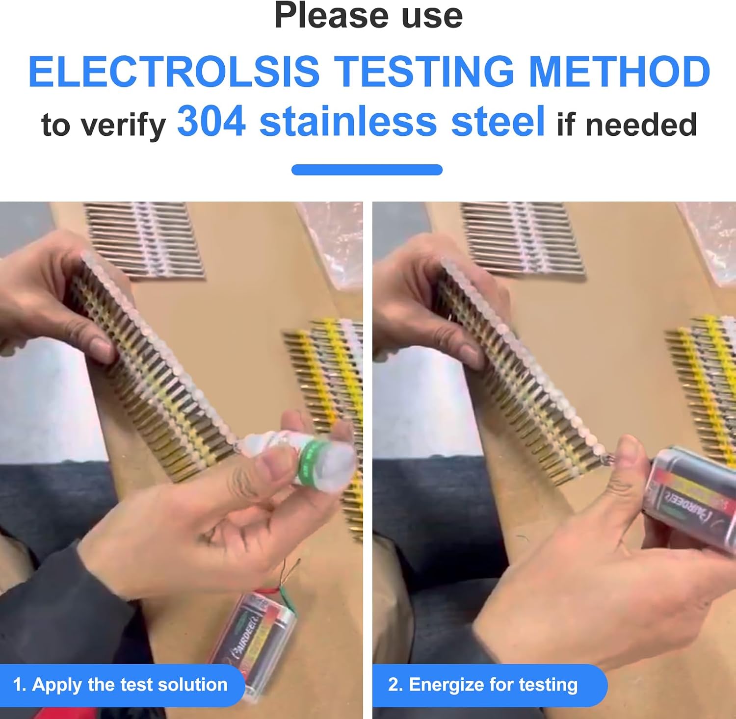 Framing Nails 304 Stainless Steel 21° Full Round Head Nail 21 Degree Ring 3-1/4' Shank Nail for Pneumatic, Electric 21 degree Framing Nailer (3-1/4' - 1000 pcs)