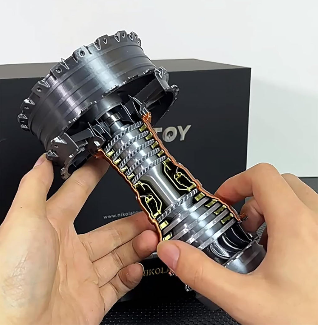 TR900 Turbofan Engine Model, Adjustable Speed Aircraft Engine Turbojet Engine Model with Light, Mechanical Science Education Toy Desk Decor Gift Ideal for Adult (24CM)