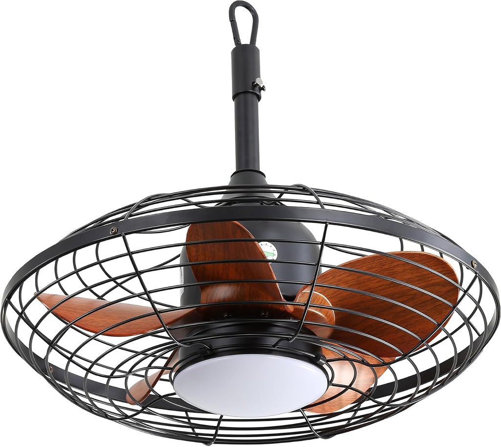 20 Inch Outdoor Ceiling Fan LED 18W 3CCT 5 ABS Blades DC Motor with Remote for Patio Pergola
