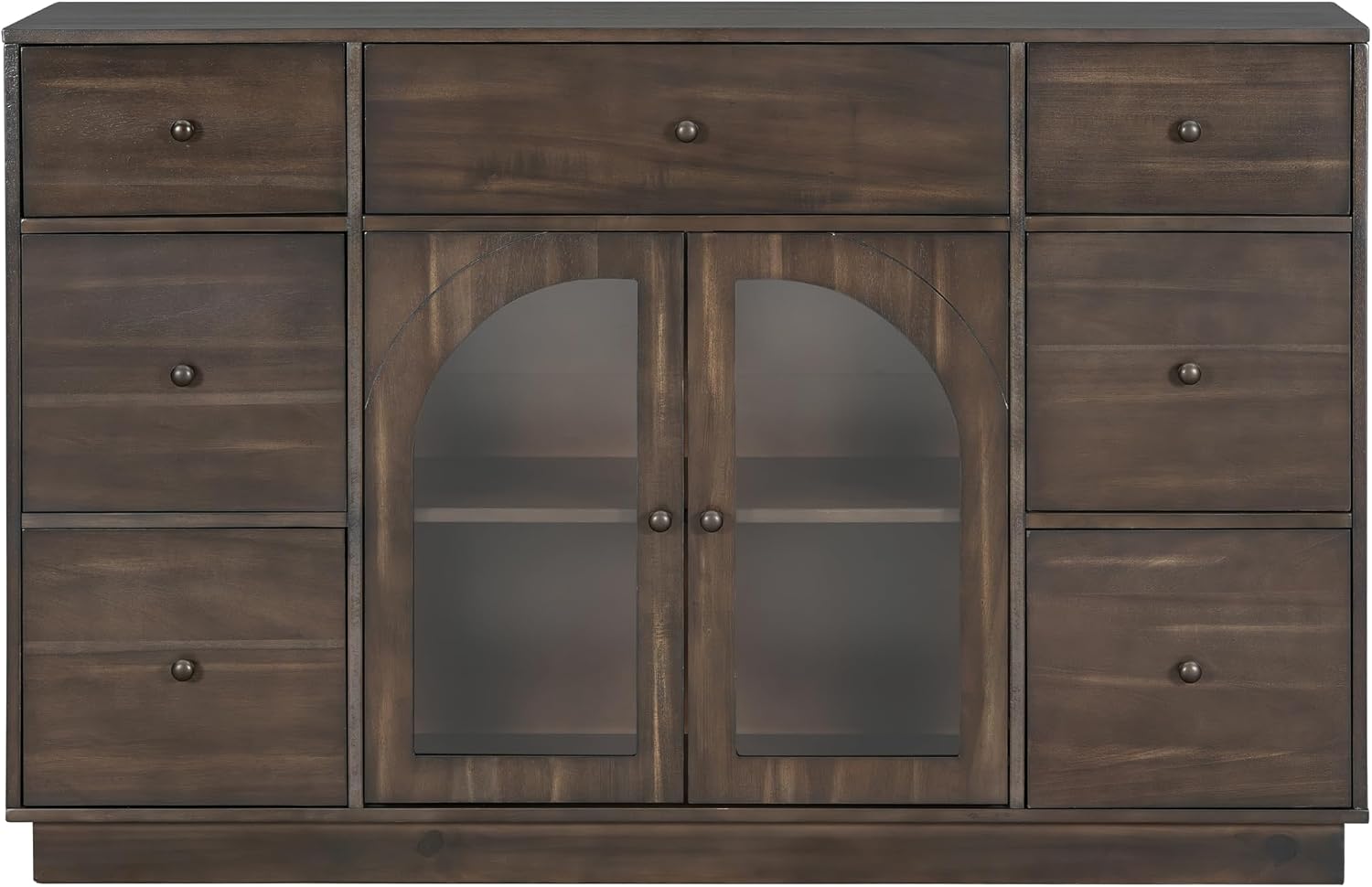 Christopher Knight Home Mia Modern Storage Cabinet with Doors and Drawers, Wooden Sideboard Cabinet with Adjustable Shelf, Freestanding Buffet Cabinet with Storage for Dining Room, Dark Brown