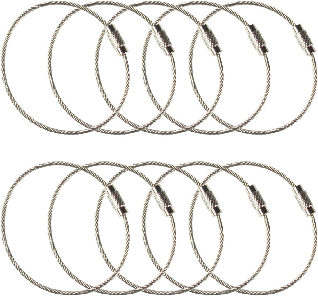 Millennial Essentials Stainless Steel Wire Keychains 1.5mm 6.3 Inches Aircraft Cable Key Ring Loops for Hanging Luggage Tags or ID Tags (5000 Pack)